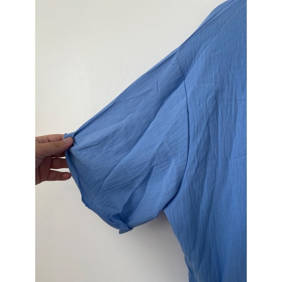 NWT Fantaslook Women's Button Down Lapel Shirt – Blue – XL - Picture 4 of 6